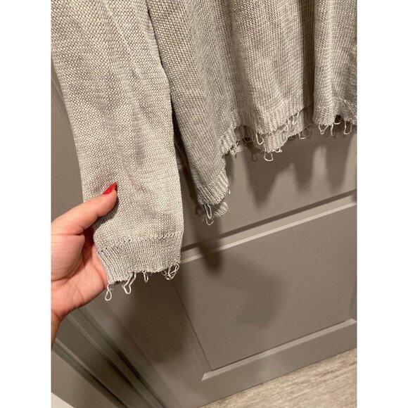 Easel Oversized Sweater M โ Raw Hem, Exposed Seams, Light Grey - Picture 5 of 7